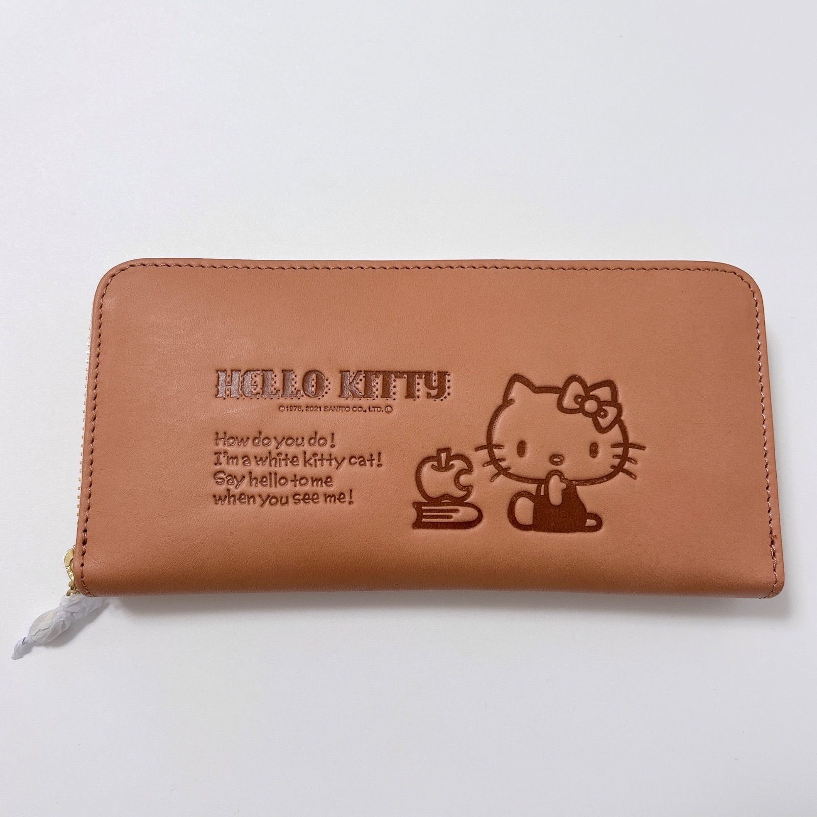 廃盤 未使用品 HELLO KITTY ハローキティ NO.87060 本革 牛革 長財布 ブラウン 茶色 多機能