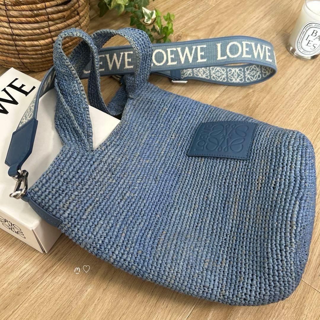 LOEWEロエベ スリットバッグミニ ショルダーストラップ付カゴバッグ斜
