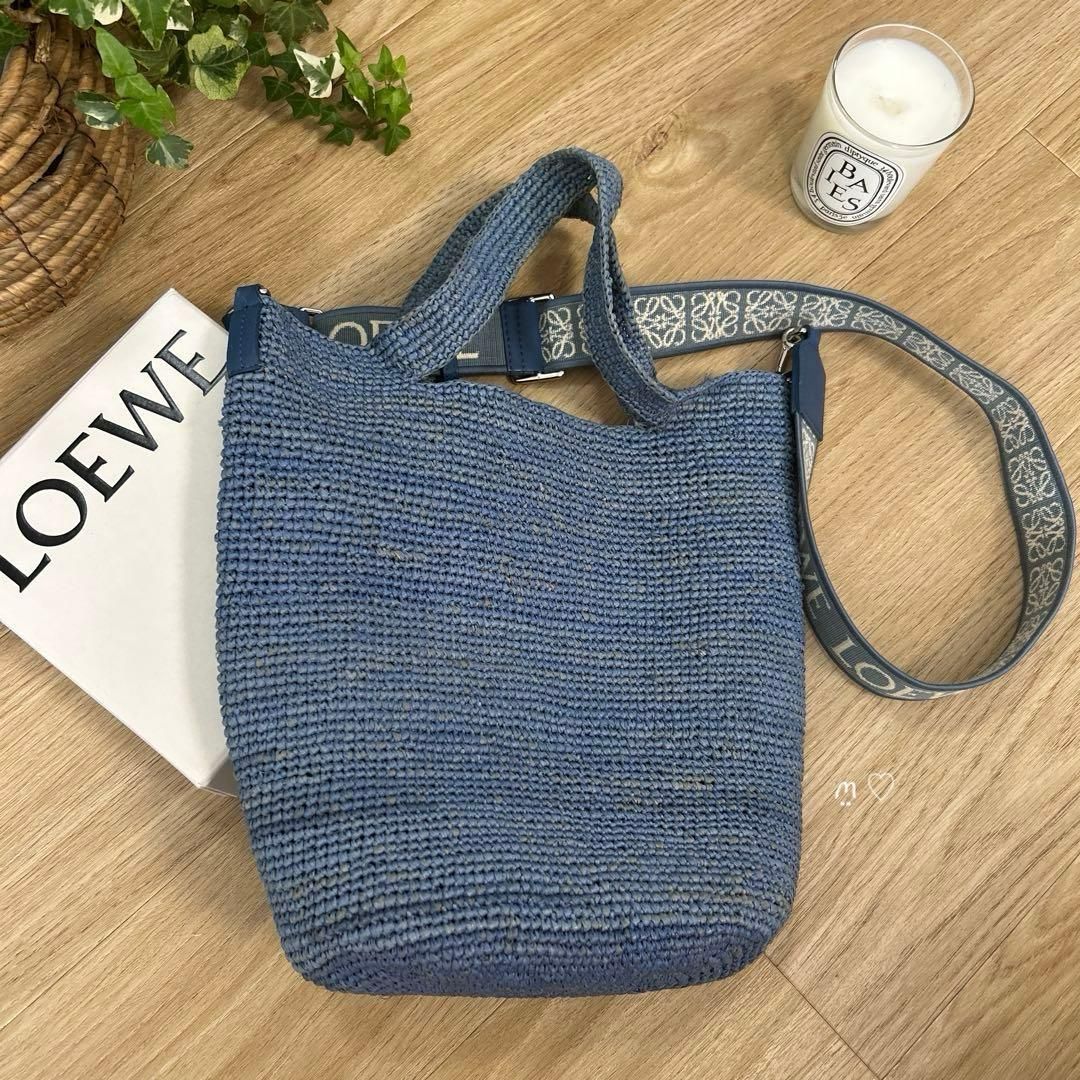 LOEWEロエベ スリットバッグミニ ショルダーストラップ付カゴバッグ斜