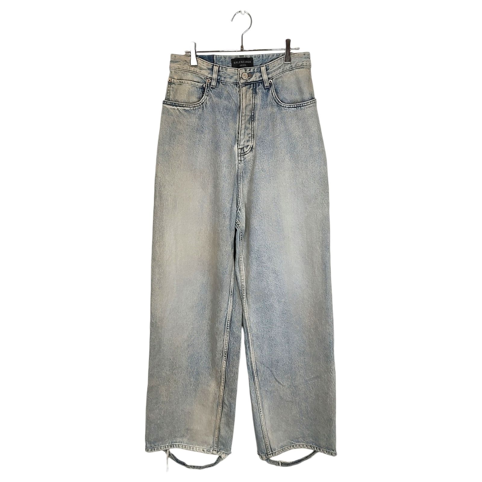 BALENCIAGA バレンシアガ 23AW BUGGY DENIM PANTS バギーデニムパンツ ワイドジーンズ 745213 TDW14 XXS ライト　インディゴ メンズ/レディース