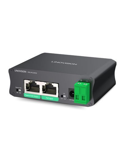 LINOVISION産業用ギガビット30WPoEスプリッター、DC12V・24V/1Gデータ/パッシブPoE出力をサポート、出力切替可能、IPカメラ/IPスピーカー/ルーター/無線ブリッジなどに応用可