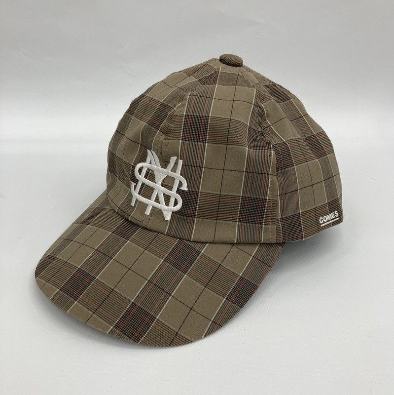 COMES AND GOES × COOPERSTOWN BALL CAP カムズアンドゴーズ クーパーズタウンボールキャップ NYS CAP ベースボールキャップ 帽子 チェック柄 ロゴ 刺繍 服飾小物 ★40