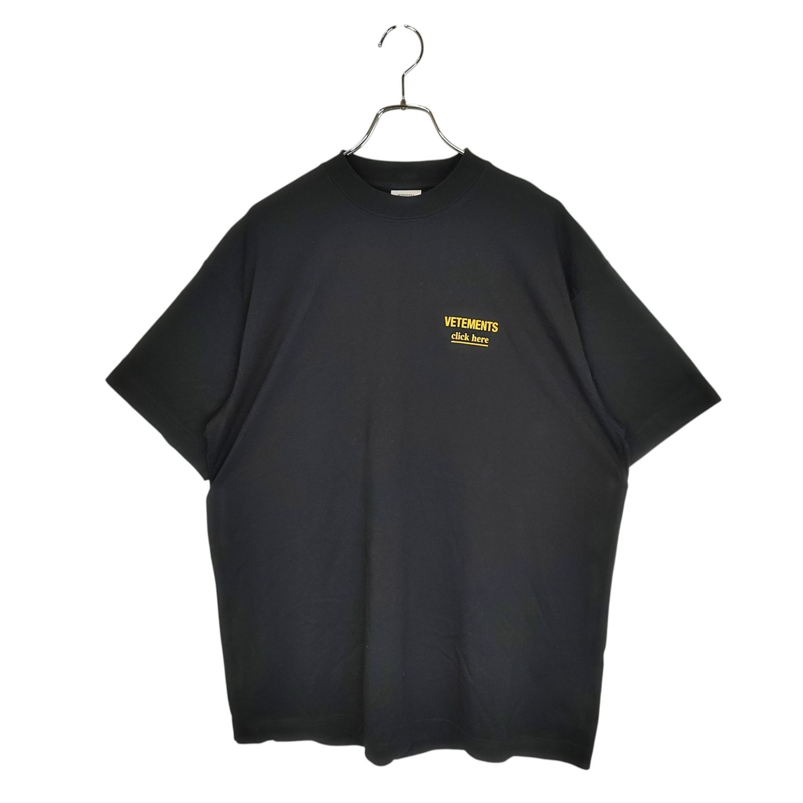 VETEMENTS ヴェトモン 22AW click here クリック ヒア 半袖 Tシャツ UA53TR110B XS ブラック メンズ