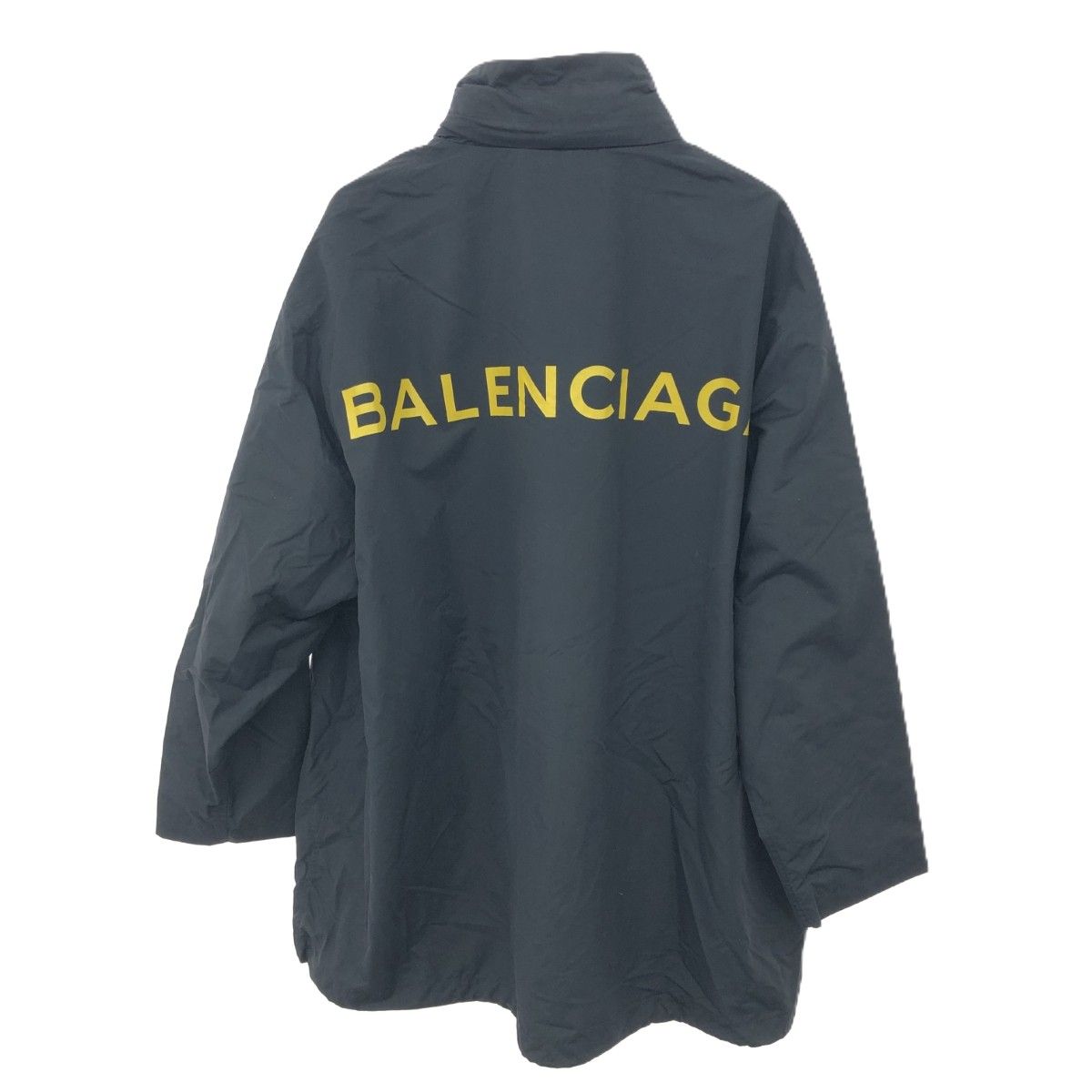 BALENCIAGA バレンシアガ フーディジャケット サイズ:34 バックロゴ/ナイロンジャケット 503068   ブラック メンズ / 240001201807 BALENCIAGA バレンシアガ フーディジャケット サイズ:34 バックロゴ