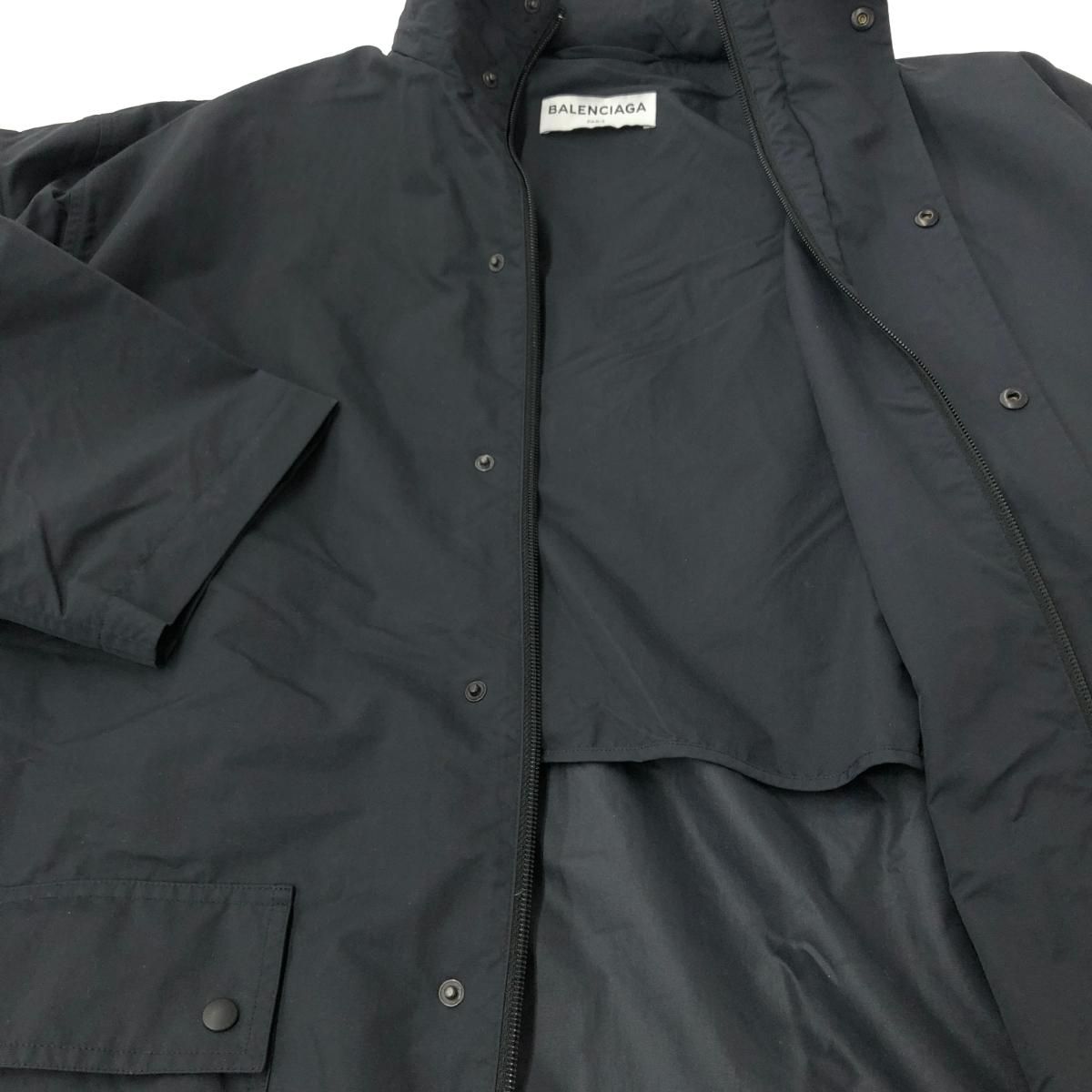 BALENCIAGA バレンシアガ フーディジャケット サイズ:34 バックロゴ/ナイロンジャケット 503068   ブラック メンズ / 240001201807 BALENCIAGA バレンシアガ フーディジャケット サイズ:34 バックロゴ