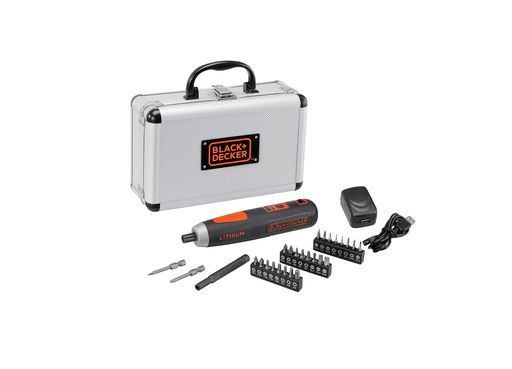 ブラックアンドデッカー(BLACK+DECKER)プッシュドライバーコードレス3.6V【オンライン限定商品】充電式ネジ締め組立て簡単アルミケースビット26種付きBD40K27A-JP