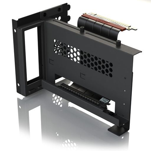 LINKUP-AVAグラフィックカードホルダー+ウルトラPCIe4.0x16第4世代ライザーケーブル90度直角25cmブラックキット