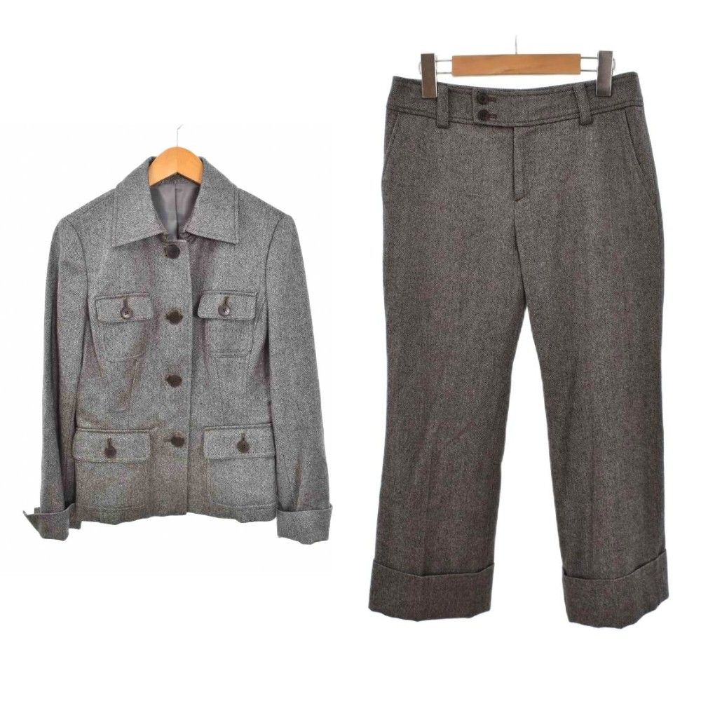 ジェイプレス J.PRESS セットアップ ジャケット パンツ スラックス グレー ■ECC004