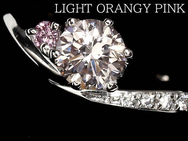 3IOL18248SS [Sold Out] Brand New [RK Gemstone] “Diamond” SI-1 Superb Pink Diamond 0.421ct High Quality Side Stone Pink Diamond Pt900 Super Premium Ring No. 5 Diamond Ring with Sorting