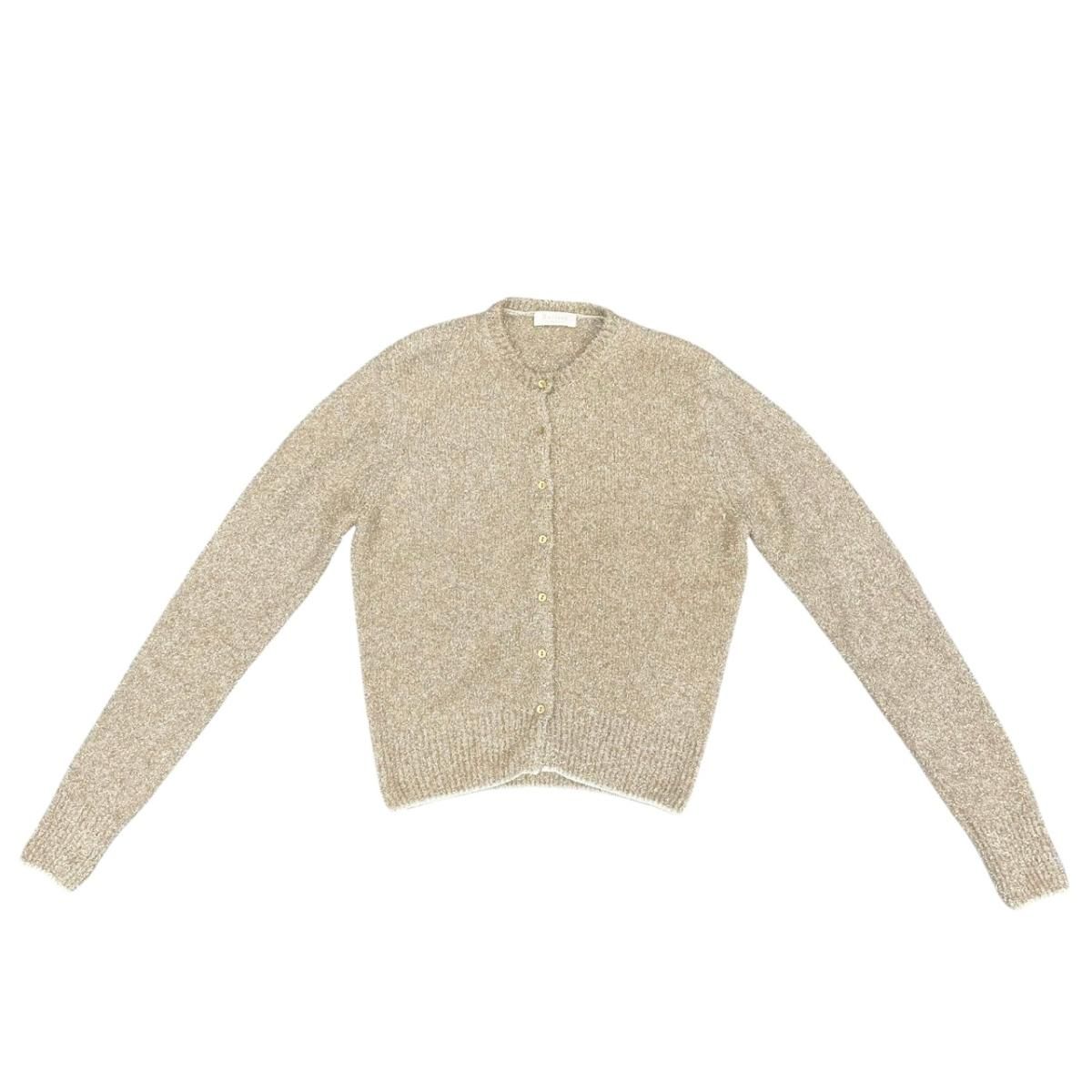 ☆Ballsey シャイニーモール クルーネックカーディガン ラメ ベージュ S