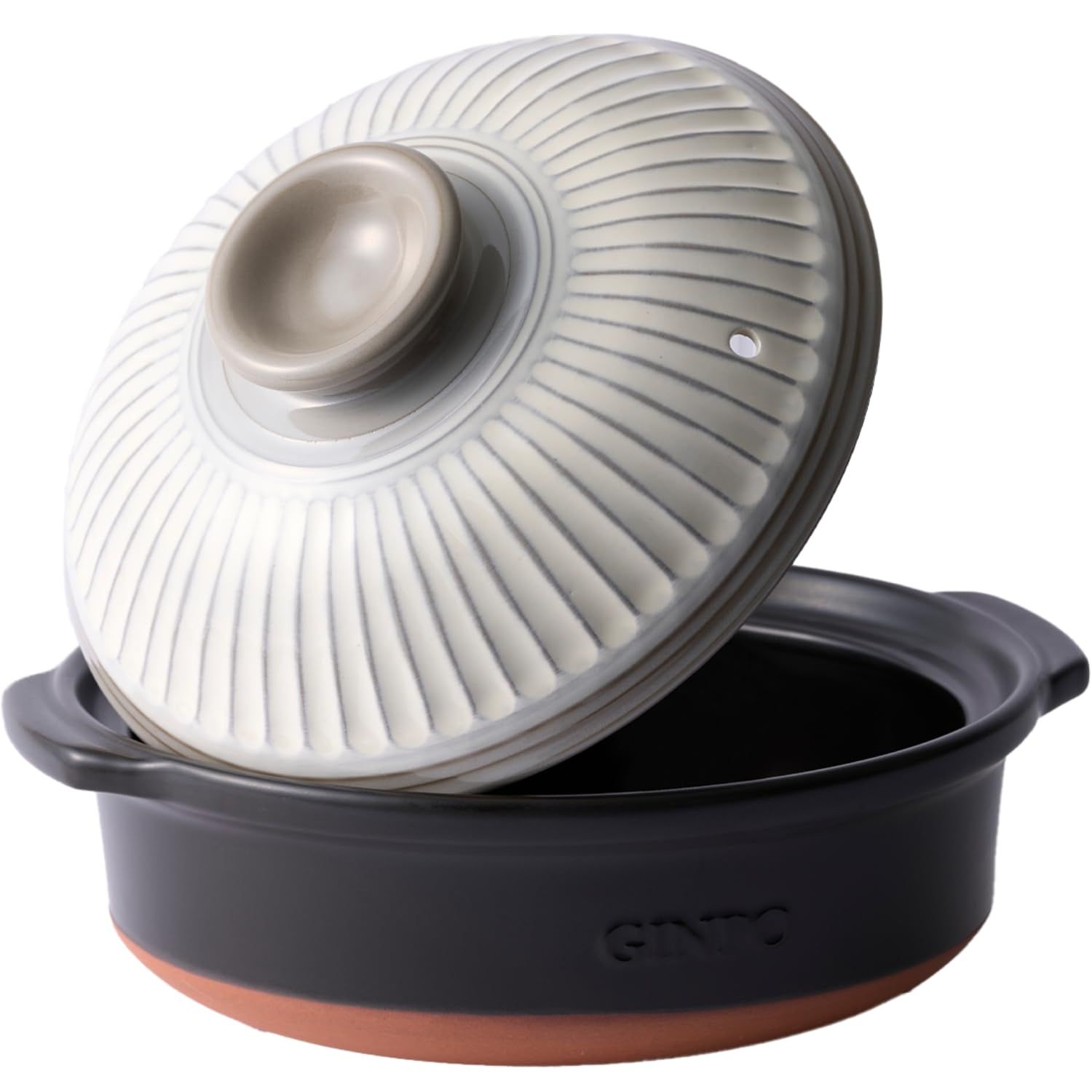 (ホワイト（粉引） オーブン 電子レンジ 直火 炊飯 8号（ | 公式オンライン限定品 おしゃれ レトロ 2-3人用 2-3人用 萬古焼 日本製 銀峯陶器 ）) 深型 菊花 8号 土鍋