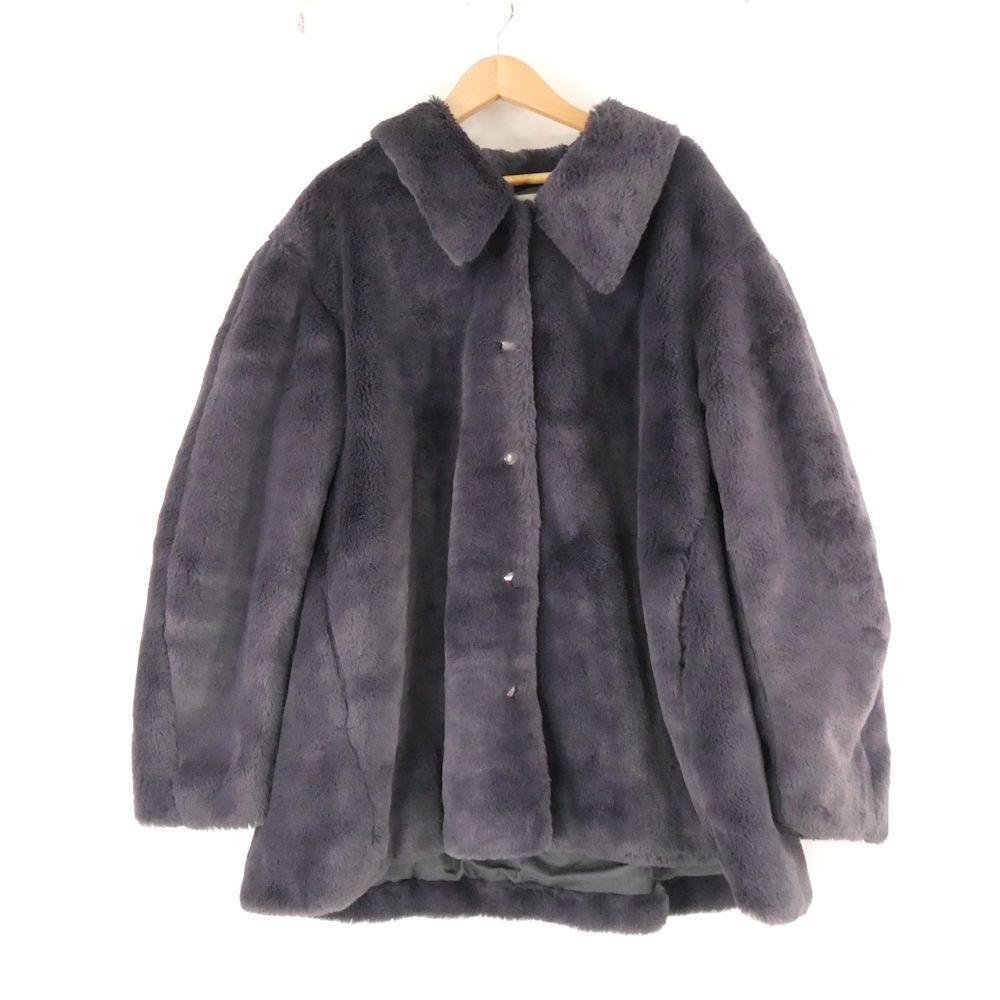 美品 FRAY I.D フレイアイディー FWFC224028 Ecopel ショートコート 0 M相当 ポリエステル100％ ファー アウター ジャケット ブルゾン レディース AC1820B6