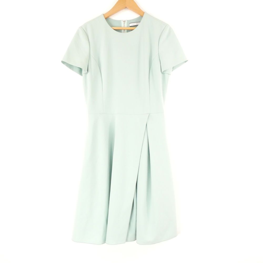 美品 FOXEY NEW YORK フォクシー 34547 ドレスローレル 半袖ワンピース 38 S相当 ポリエステル他 ひざ下丈 ポケット有 レディース AC1828A62