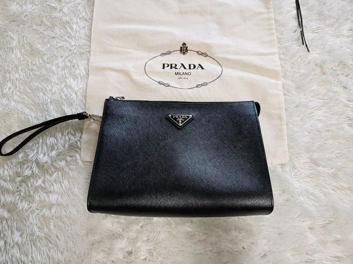 正規品 PRADA プラダ サフィアーノ ブラック クラッチバッグ