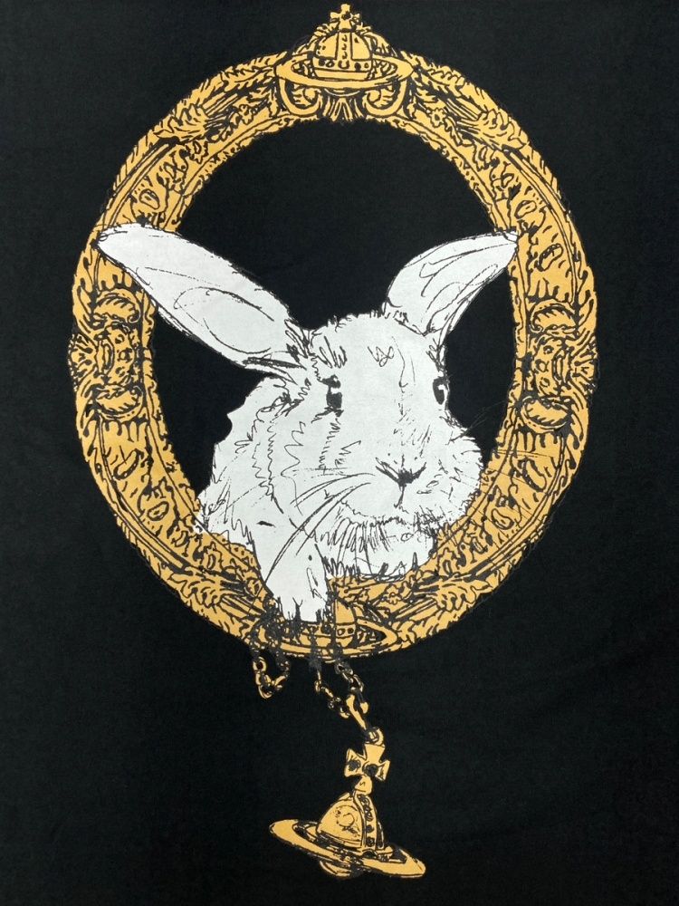 【vivienne westwood】 Tシャツ　半袖カットソー　うさぎ　黒　M ヴィヴィアンウエストウッド ハニーバニー うさぎ Tシャツ ブラック
