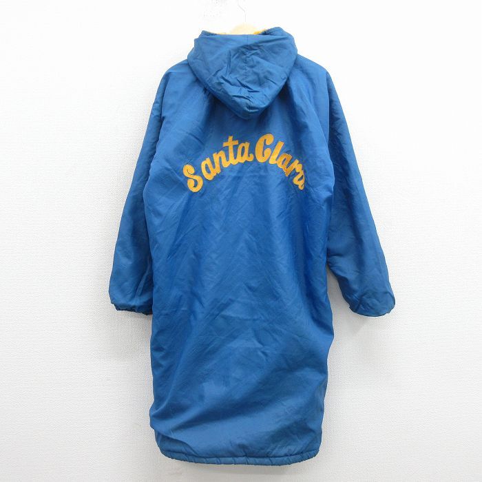XL/古着 長袖 ナイロン ジャケット パーカー メンズ 80年代 80s Santa ロング丈 ラグラン USA製 青 内側ボア【spe】 26apr10