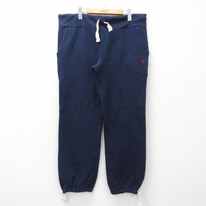 W41/古着 ラルフローレン ブランド スウェット パンツ メンズ 90年代 90s ワンポイントロゴ 大きいサイズ 紺【spe】 26apr10