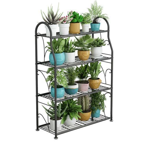 フラワースタンド花台3、4段プランタースタンド錬鉄製フロアスタンディングシェルフ植物ラック多肉植物スタンド多機能段付きフラワースタンドガーデニング用品バルコニー、リビング…