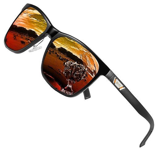 [DUCO]サングラスメンズ運転用偏光サングラス釣り用UV400へんこうさんぐらすオレンジウェリントンsunglassesformenAL-MG合金3029H