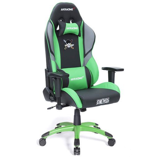AKRacingゲーミングチェアデスクチェアONEPIECEゾログリーン緑ゲーミングチェアワンピースコラボモデル高耐久PUレザー180度リクライニング在宅リモート