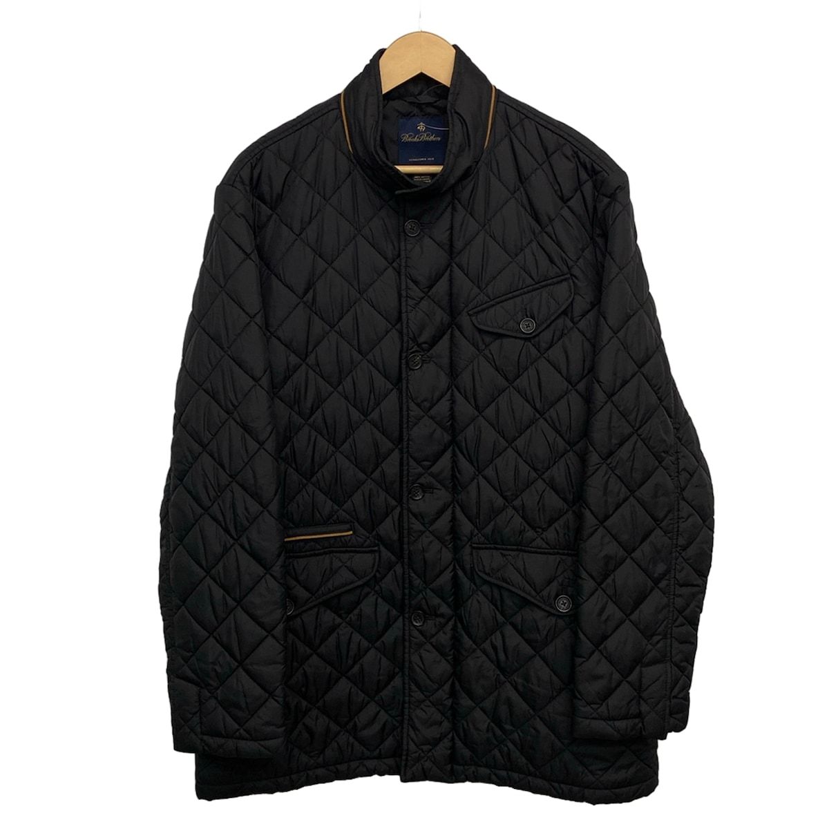 BrooksBrothers(ブルックスブラザーズ) コート サイズUSA L メンズ美品 - 黒 長袖/キルティング/ジップアップ/中綿/冬