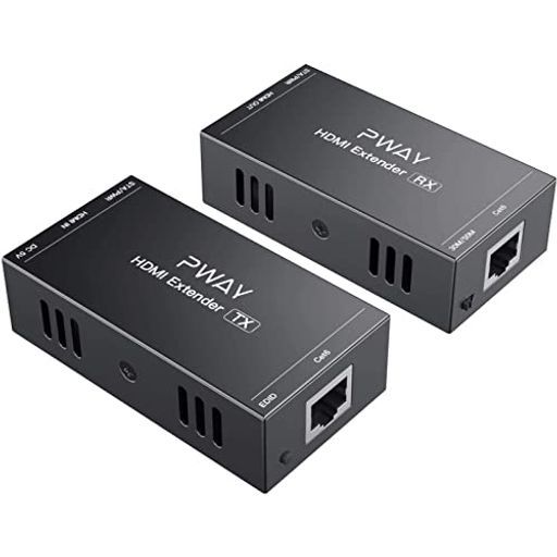 PWAYHDMIエクステンダー165FT/50Mロスレス伝送対応Cat5e/6/7フルHD1080Pサポート3DEDIDOne電源LAN変換エクステンダーLANケーブルPCPS4対応ケーシンゲ監視室ビデオ会議適用