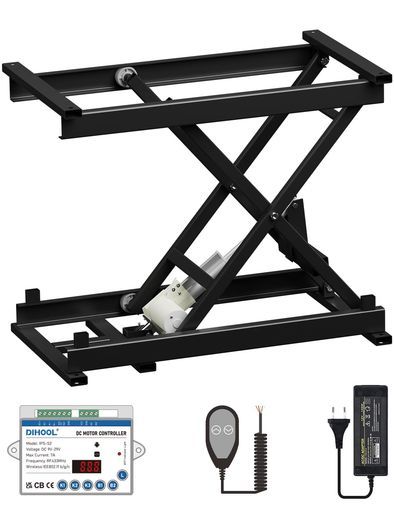 DIHOOL電動リフトテーブル昇降式テーブルDIY昇降机昇降台耐荷重120kg最低位約21cm最高位約58cm