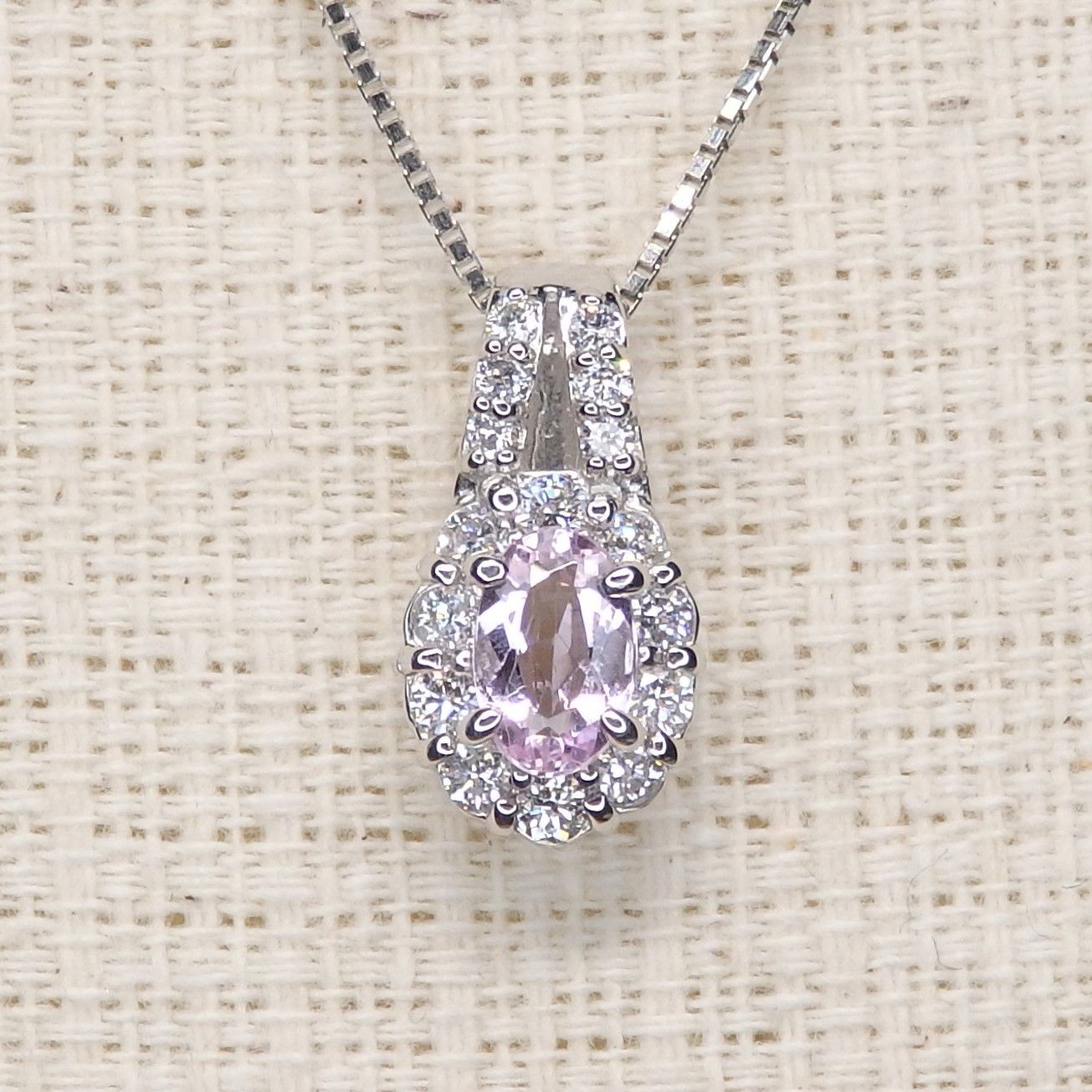ピンクトパーズ ネックレス チェーン付き Z5417 0.51ct Pt 