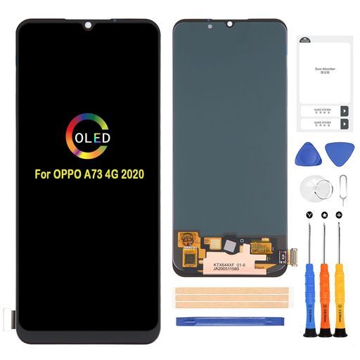 A-MINDForOPPOA734G2020OLED材質液晶パネル画面交換修理用タッチパネルセット(指紋認証をサポート)6.44インチCPH2099モデルに対応LCDスクリーン統合画面交換修理用キット無料の修理工具