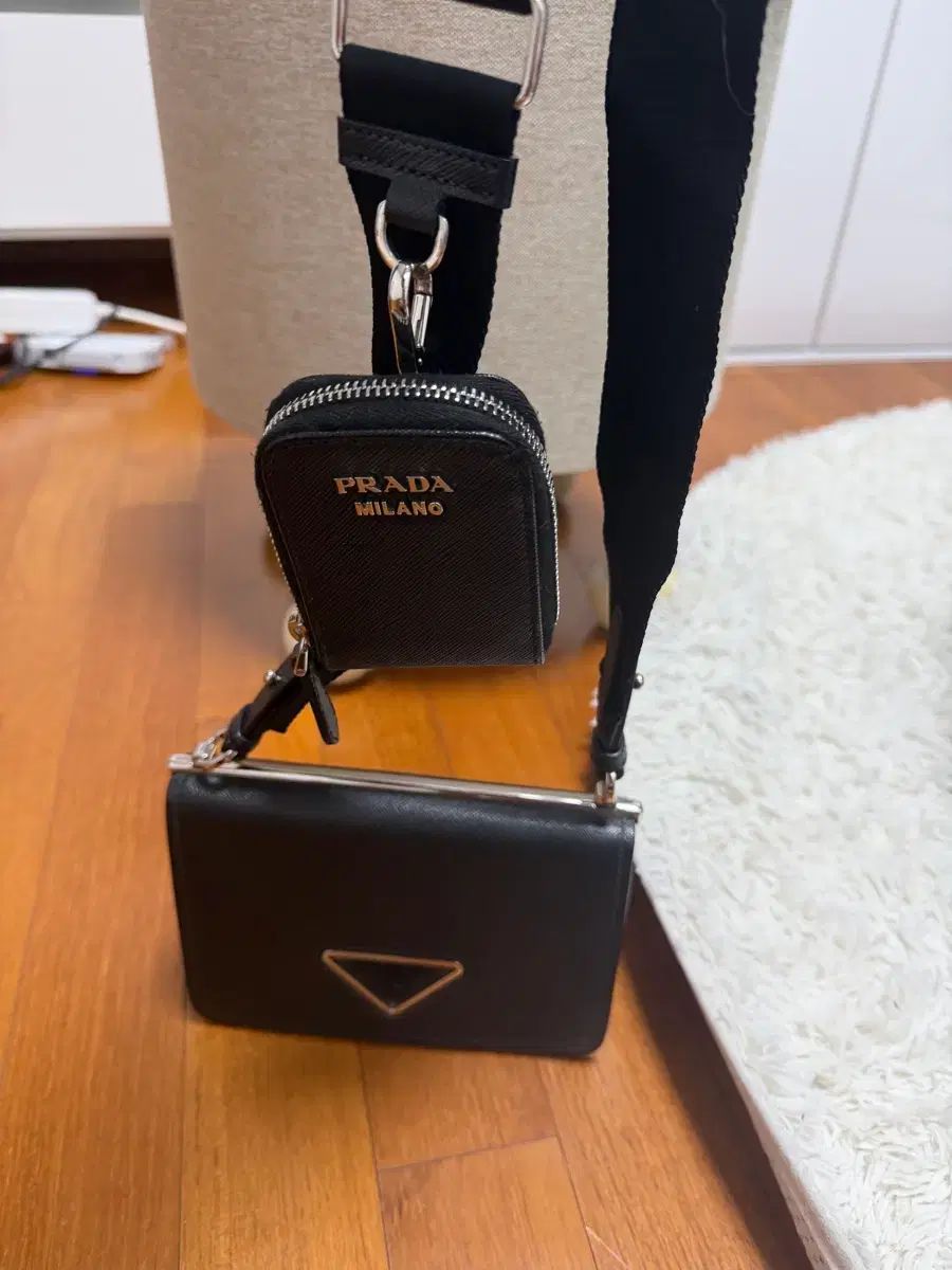 PRADA プラダ ブラック サフィアーノ ミニバック + ミニパンチ