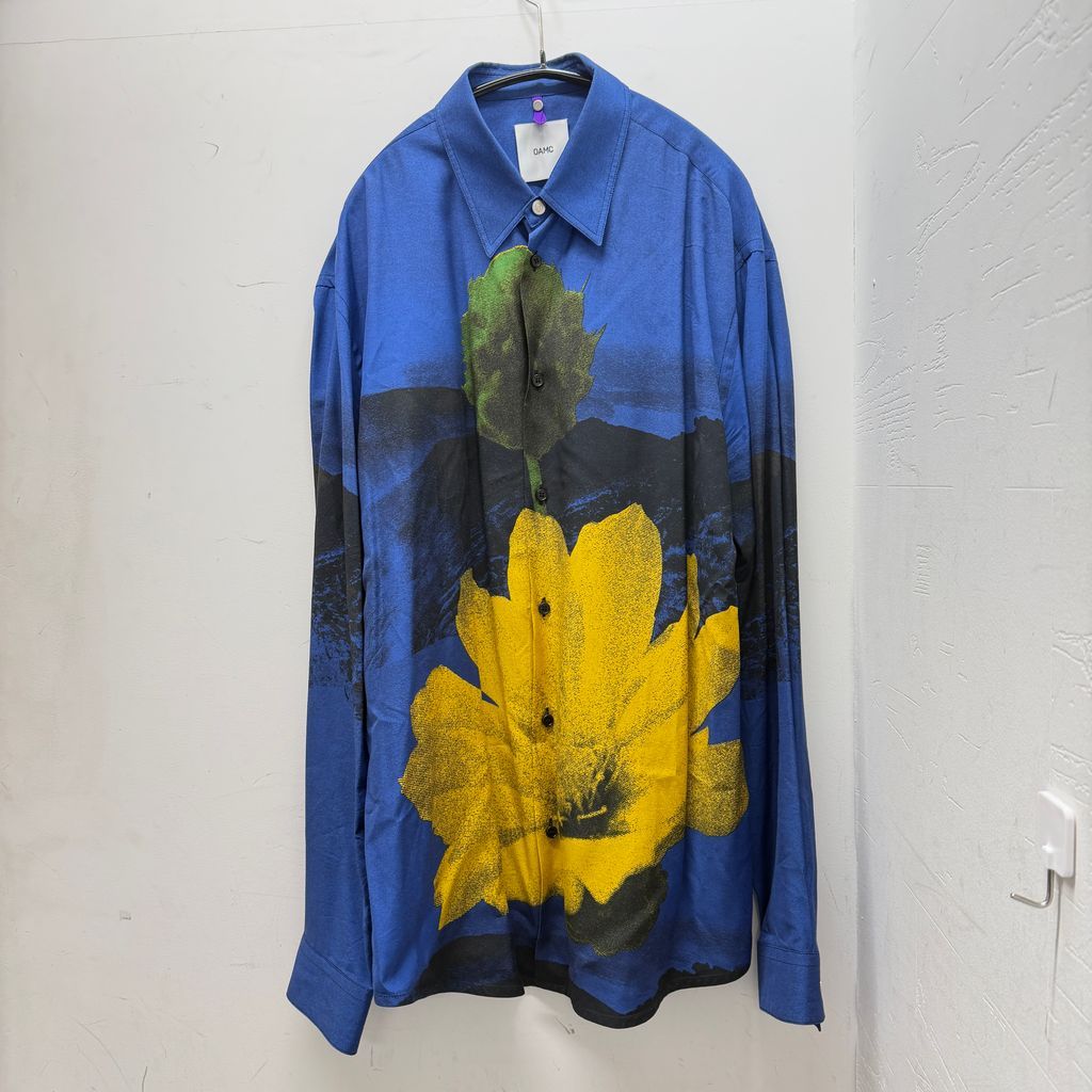 OAMC オーエーエムシー Flora Kurt Shirt 長袖シャツ 23E28OAU62 ブルー size:M【中目黒B05】