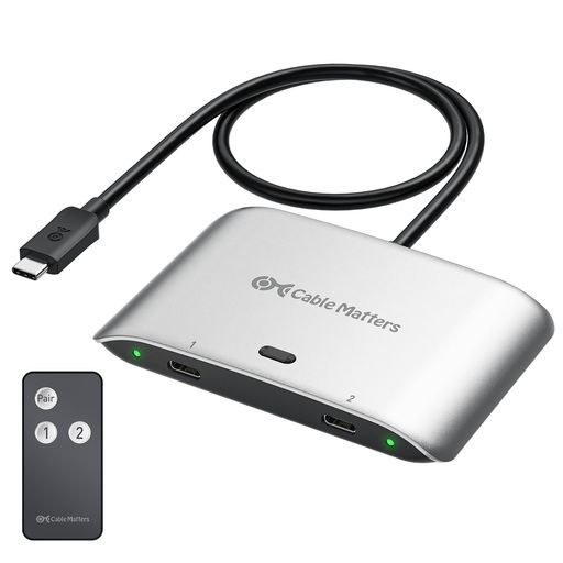 CableMatters20GbpsUSB4USB-C切替器、2台のコンピュータ用、[Windows用8K@30Hz/macOS用4K@60Hz/140WPD]、USBCKVMスイッチ、TypeC
