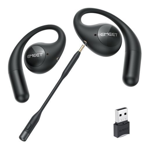 EMEETAirFlowオープンイヤーワイヤレスイヤホン2024革新設計Bluetooth5.3ワイヤレスイヤホン耳を塞がないマルチポイント接続マイク付き取り外し可能なマイクブーム搭載IPX5防水規格最大40時間…