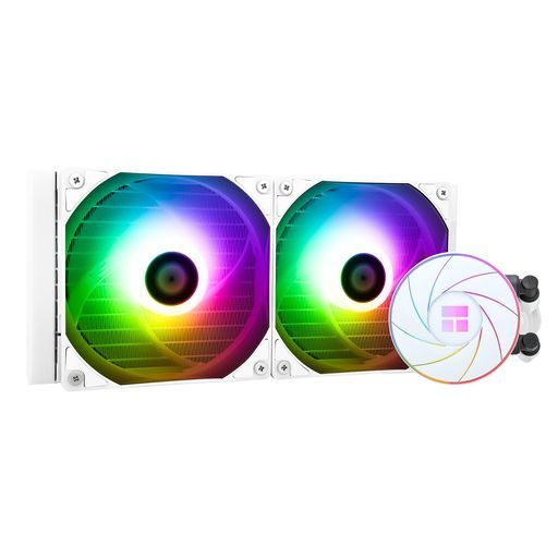 ThermalrightAQUAELITE240WHITEARGBCPU液冷クーラー、CPU冷却列サイズ240、120mmPWMファン、S-FDBベアリング、AMD/AM4/AM5、Intel