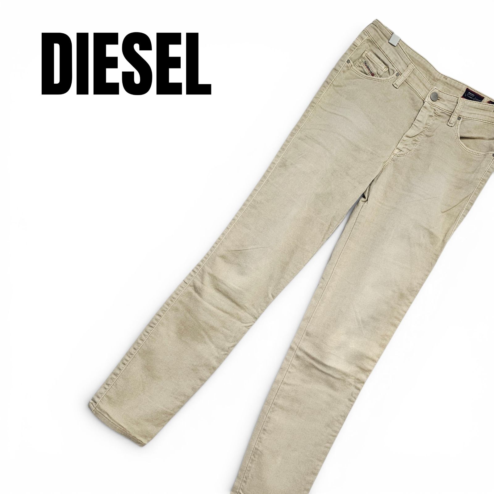 DIESEL ディーゼル ベージュ レディース パンツ デニム ジーンズ ストレートデニム カジュアルパンツ カーゴパンツ【サイズ27インチ】Mサイズ相当 464KJ