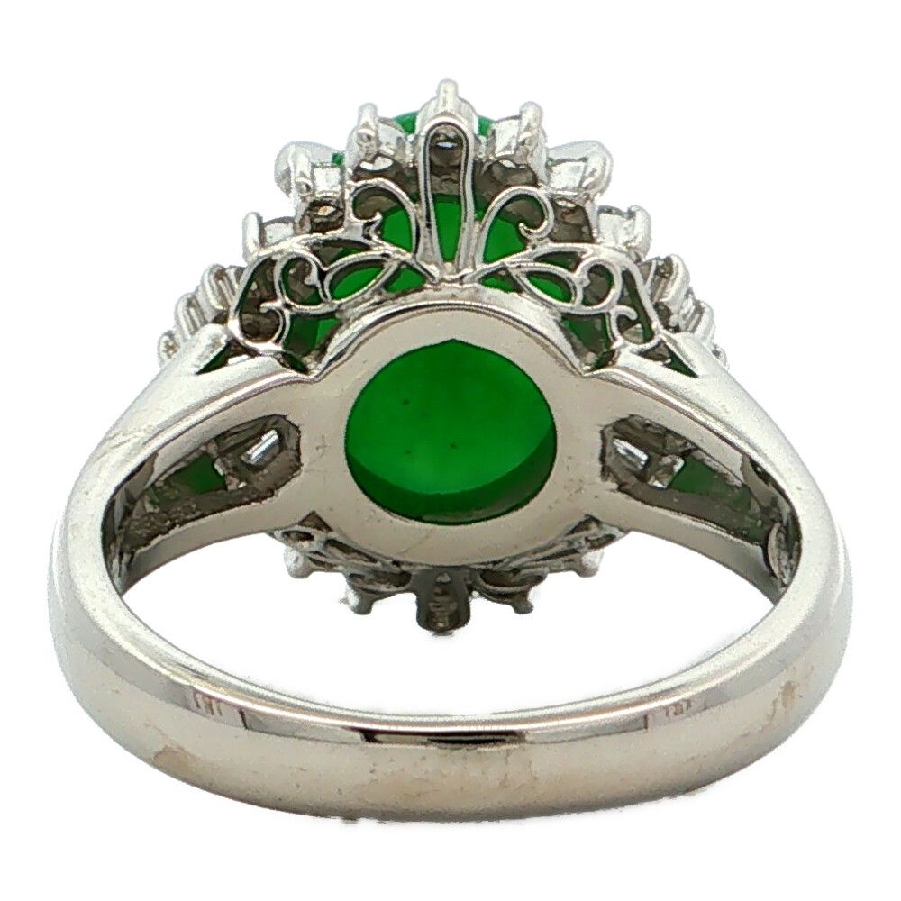 3.4ct 0.48ct 翡翠 ジェイド ダイヤモンドリング 指輪 Pt900-7.9g 9号 #49 プラチナ【♀】【S】【レディース】★■611722【中古】 3.4ct 0.48ct 翡翠 ジェイド ダイヤモンドリング 指輪 Pt900-7.9g 9号 #49 プラチナ【♀】【S】【レディース】★■611722【中古】