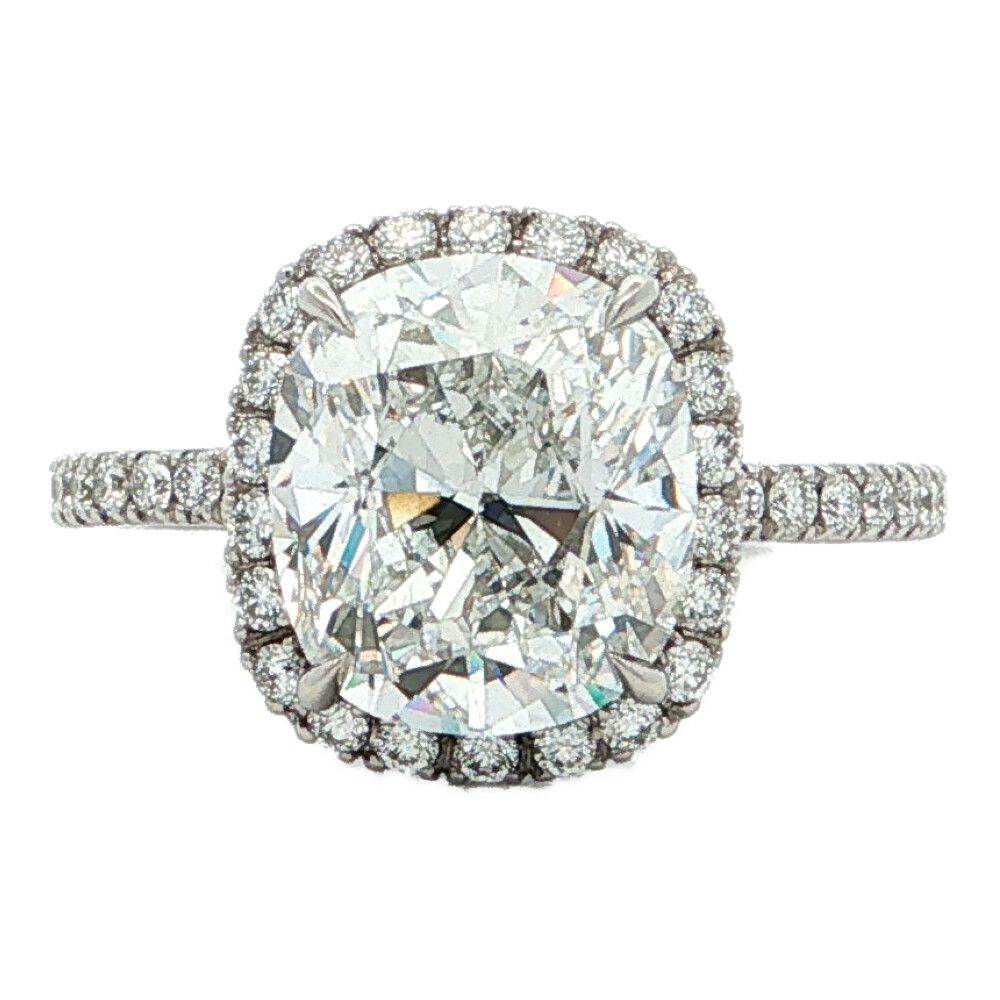 2.39ct HARRY WINSTON ハリー ウィンストン ダイヤモンド マイクロパヴェリング 指輪 Pt950-2.8g 5.5号 #45.5 プラチナ 【♀】【S】【レディース】★■612379【中古】