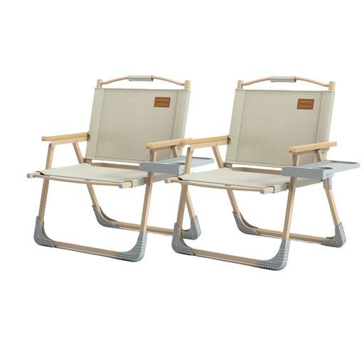 Jumeiアウトドアチェアキャンプチェア軽量折りたたみ椅子耐荷重150kgチェアカップホルダー付きコンパクト携帯便利キャンプ椅子ローチェア(2個セット)