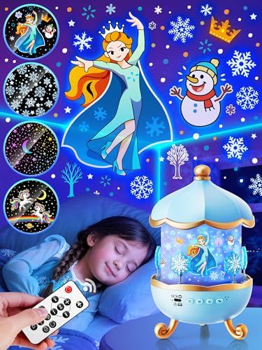 アナ雪おもちゃ プラネタリウム 家庭用 【16種類投影 & 15 曲の音楽】 あなと雪の女王 エルサ おもちゃ【多色変換 リモコン付きの充電式】オルゴール ナイトライト アナ雪 眠れる音楽【明るさ調整 & オフタイマー & 音量調整】出産祝い 6e6d8a71