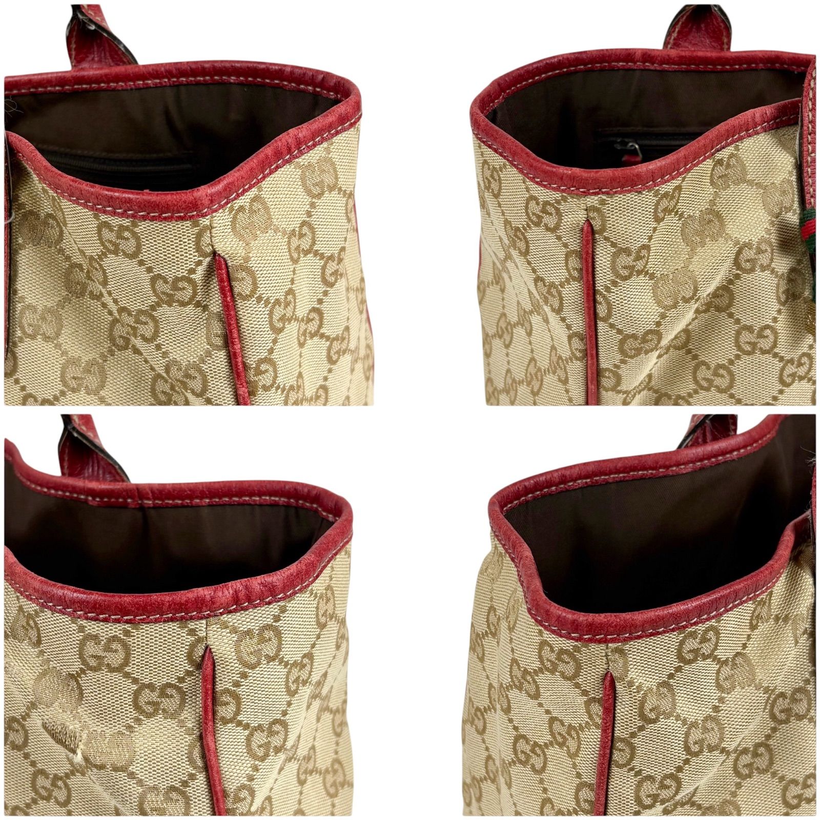 グッチ GUCCI リボン付き シェリーライン GGキャンバス トートバッグ 