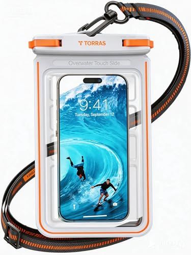 TORRAS スマホ 防水ケース 【2026新型！両面高機能】IPX8完全防水 水中タッチ対応 浮く設計 お風呂/海/プール/温泉対応 7インチiPhone用 高透過率画面 顔認証 両手解放 ストラップ付き 携帯ケース 雪遊び/スキー/登山/ 1647f3c6 4,951円