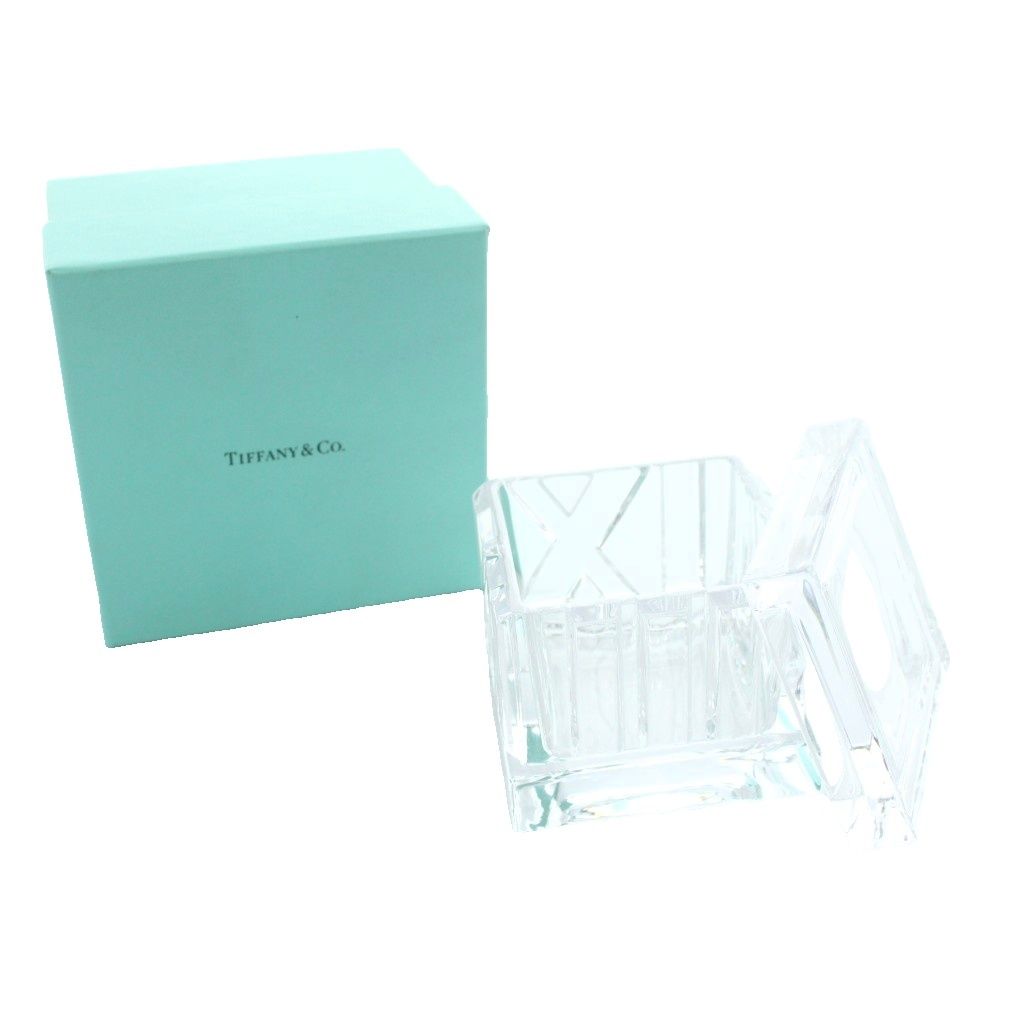 ティファニー TIFFANY & CO. アトラス クリスタルボックス クリスタルガラス クリア 小物入れ 箱付き /MW ■GY35