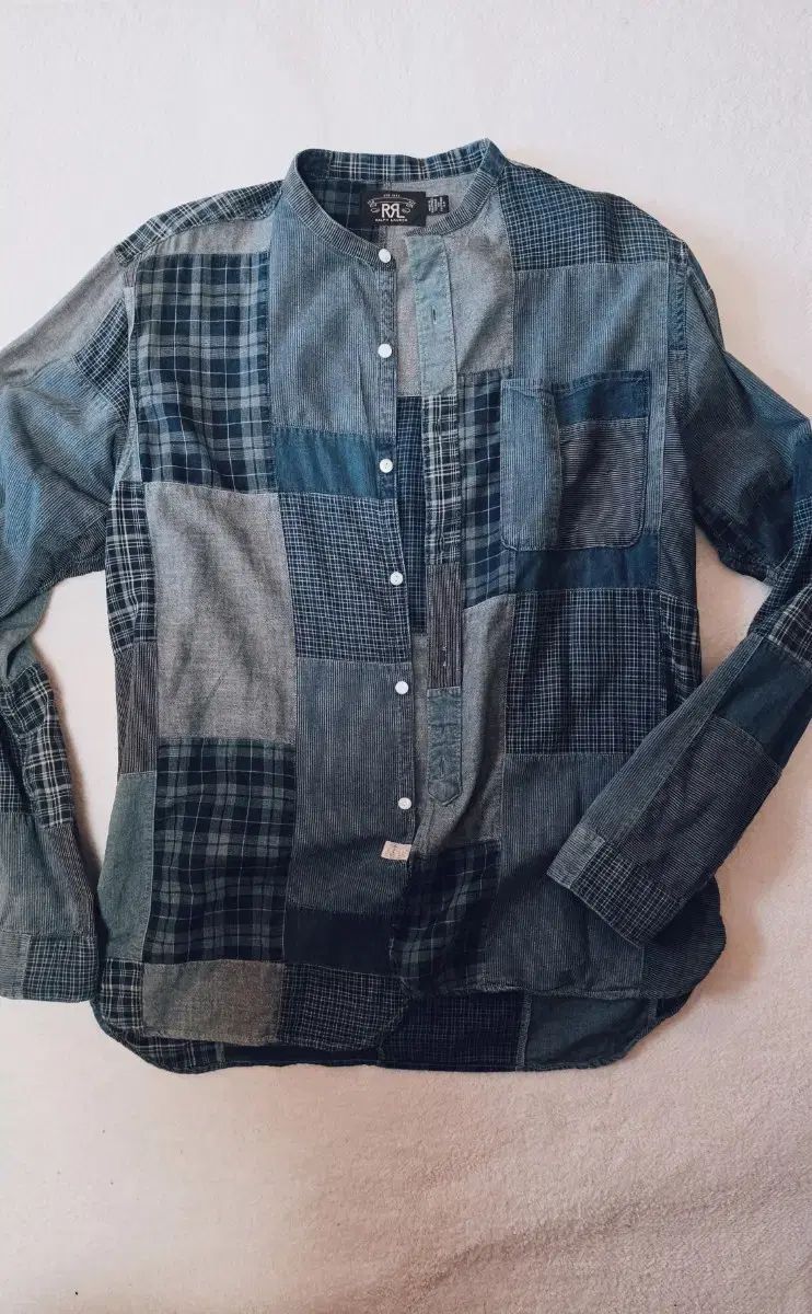 RRL(ダブルアールエル) パッチワーク ヘンリーネックシャツ