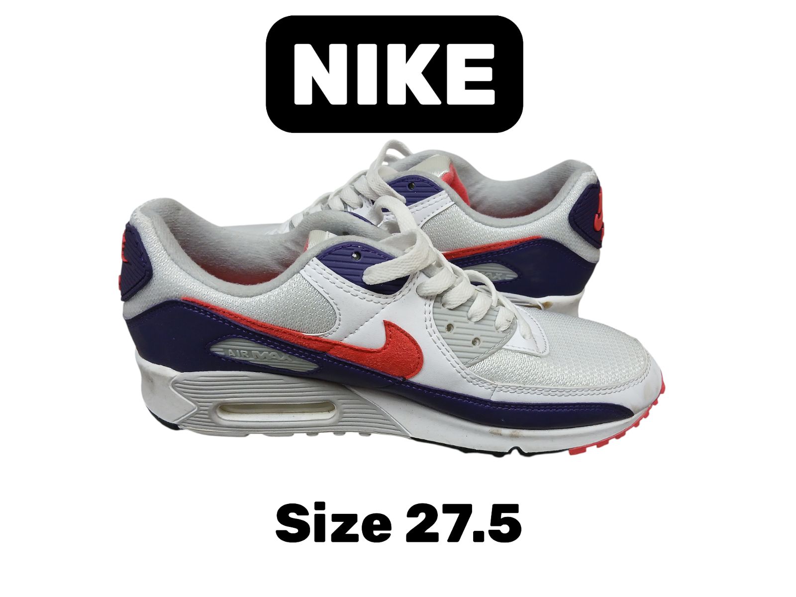 NIKE AIR MAX 90 27cm ナイキ ローカットスニーカー ホワイト ピンク パープル レディース インソール付き