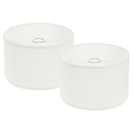 PATIKILドラムランプシェード2セット30cmx30cmx20cmリネンランプシェード簡単な組み立てランプシェードテーブルランプフロアランプペンダントライト用ベージュ