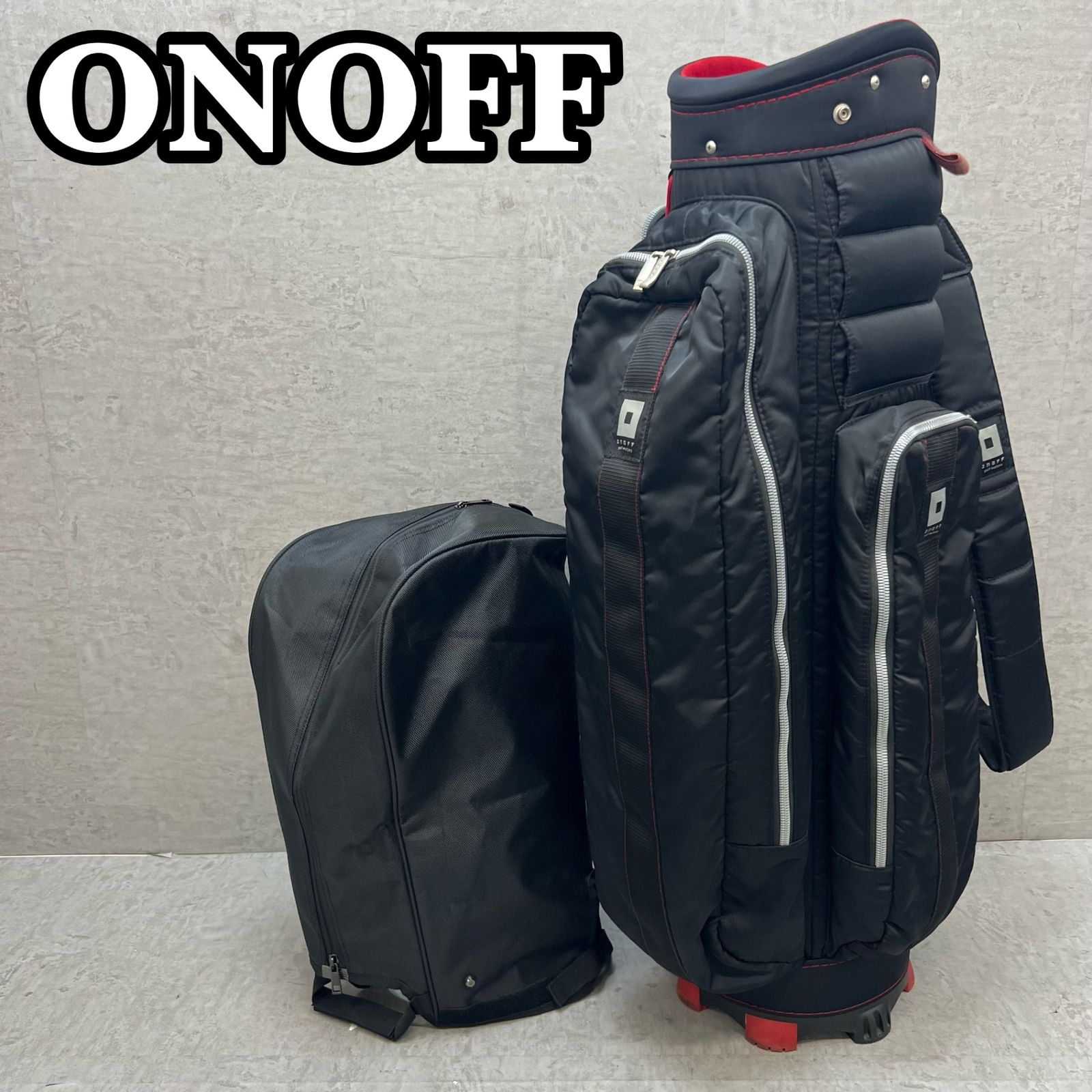 ONOFF オノフ ゴルフ キャディバッグ カート式 約9型 5分割 ブラック