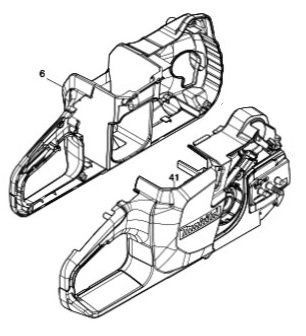 マキタ makita 40Vmax ３５０ミリ充電式 チェンソー MUC022GRU 用 ハウジングセット品 青 1830V3-4 部品 修理 補給 パーツ チェーンソー