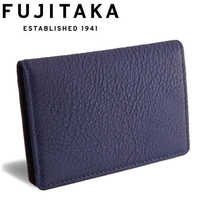 フジタカ カーフレザー パスケース 定期入れ バブル 639609 FUJITAKA 日本製 ネイビー 紺 メンズ 牛革 デュプイ社 高級 ヌメ革 定価18,700円 新品 未使用 無料ラッピング可能 8,470円