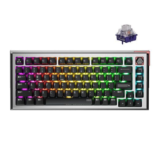 DrunkDeerA75ウルトララピッドトリガーキーボード75%eスポーツゲーミングキーボード磁気スイッチ-調節可能な作動-0.01mmRTPlusRTマッチ-8KHz、ANSI、ブラック-QianSwitch
