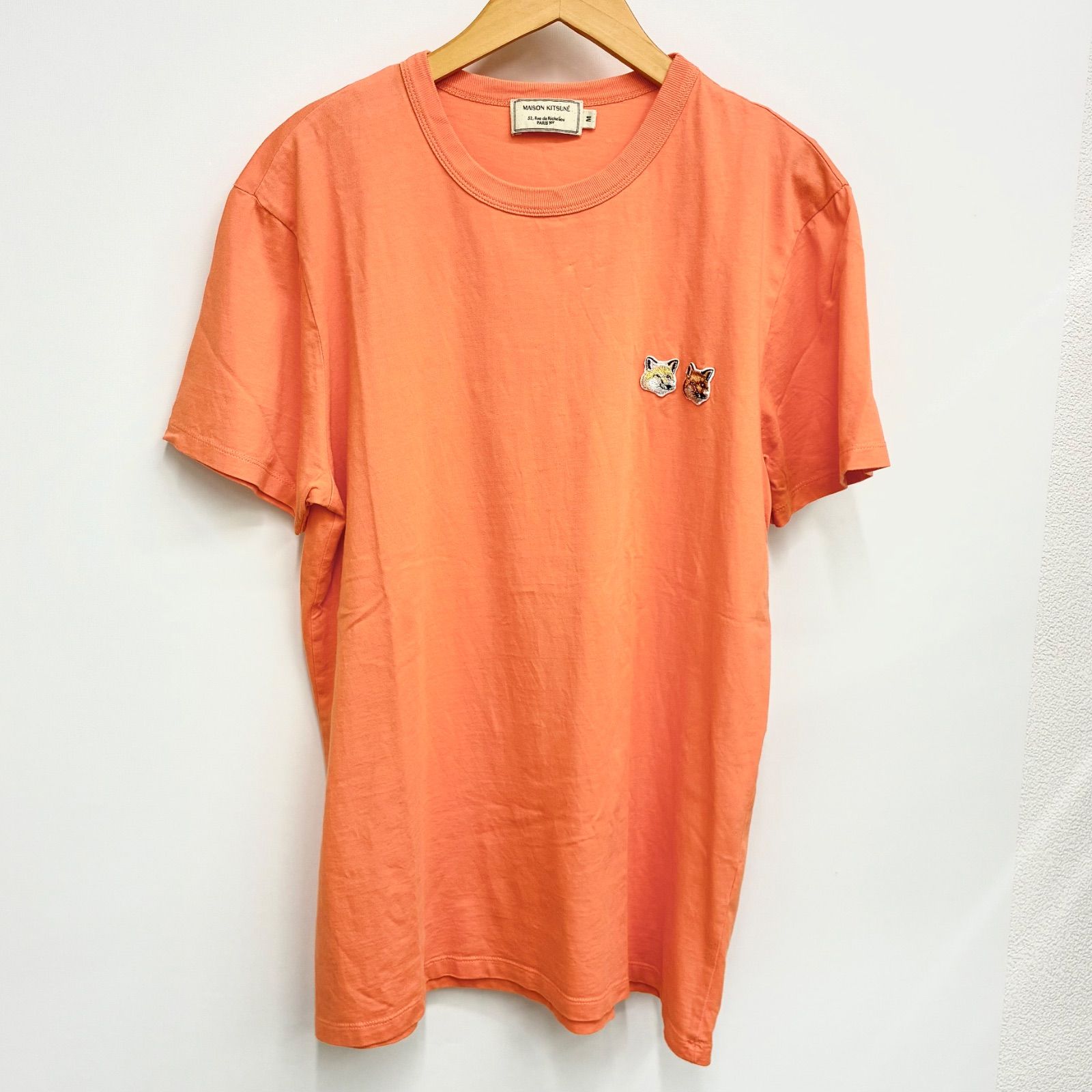 【メゾンキツネ MAISON KITSUNE】メンズ 半袖 ダブルフォックスTシャツ　M オレンジ